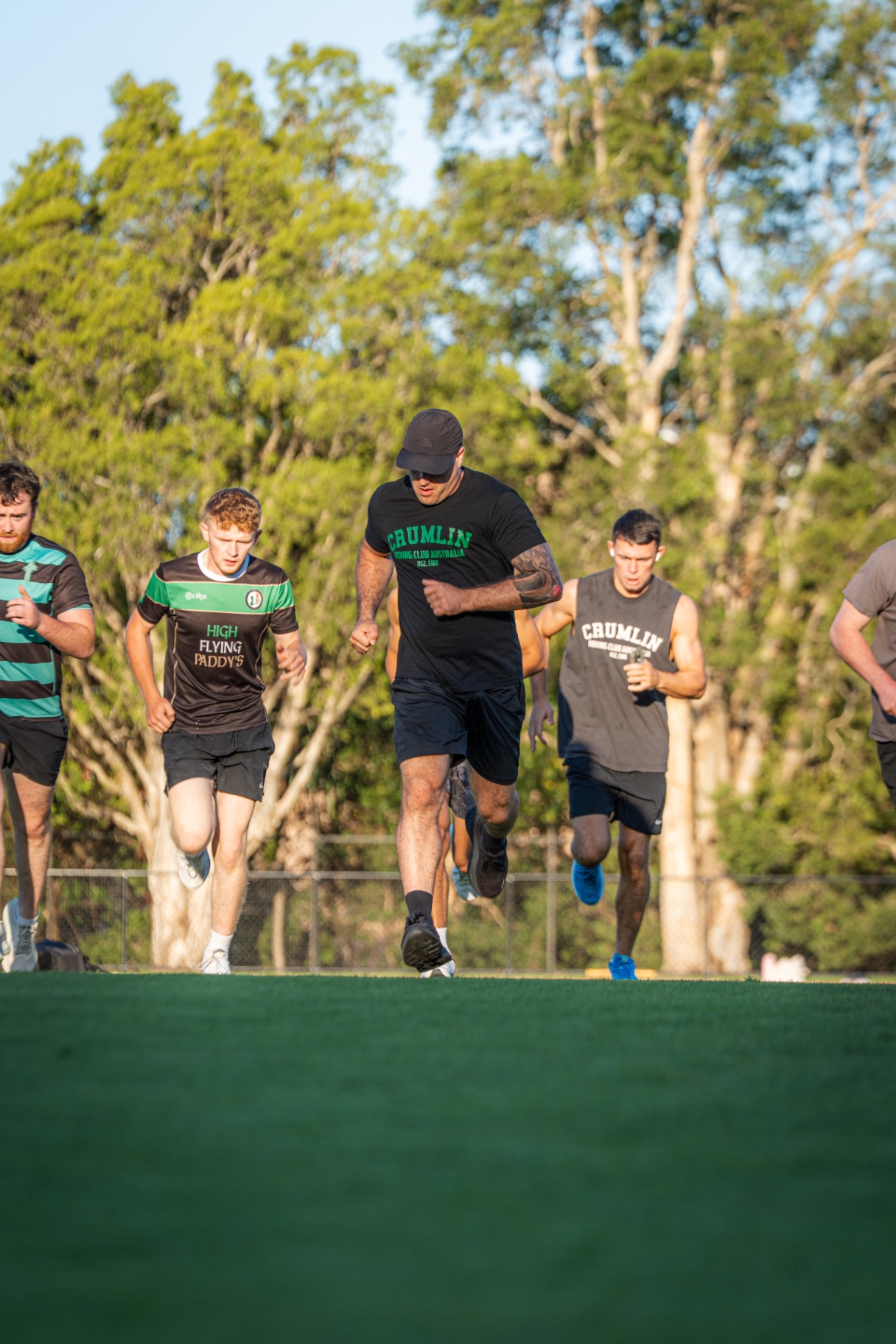 Team run at sunrise